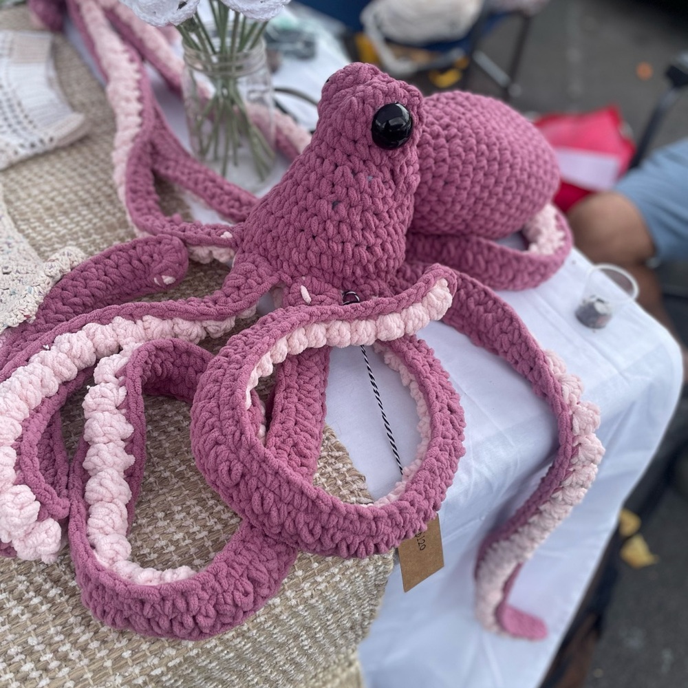 Handmade Pink Octopus Plush Toy